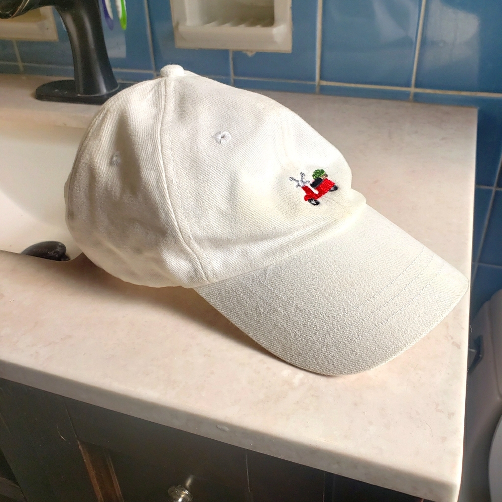 VTG Cute Moped White Adjustable Baseball Cap